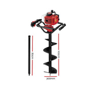 Giantz Post Hole Digger 300mm Petrol Drill Extension Bits Auger DI-EE-RDBK-AUG300