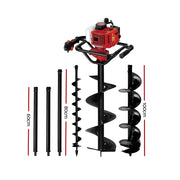 Giantz Post Hole Diggers Petrol Digger Extension Auger Bits DI-EE-RDBK-KIT