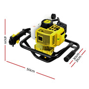 Giantz Post Hole Digger Motor Only Petrol Engine Yellow DI-HJ-YE-ES88