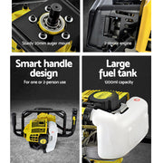 Giantz Post Hole Digger Motor Only Petrol Engine Yellow DI-HJ-YE-ES88
