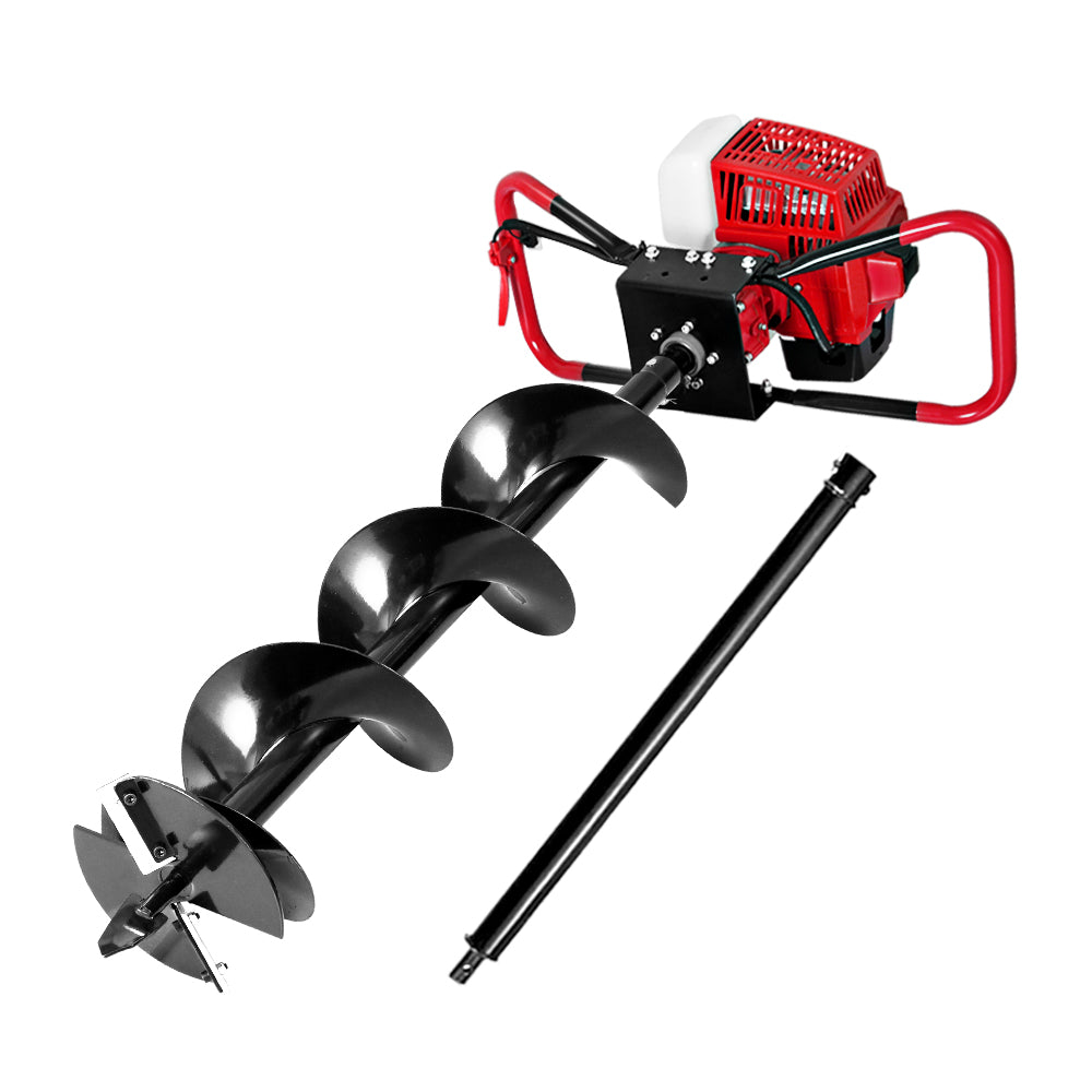 Giantz Post Hole Digger 200mm Petrol Drill Extension Auger Bits DI-SF-N-RDBK-AUG200