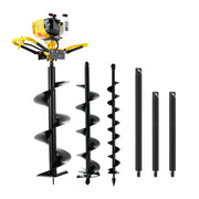 Giantz 74CC Post Hole Digger Petrol Motor Drill Extension Auger Bits Kits DI-SF-N-YE-KIT