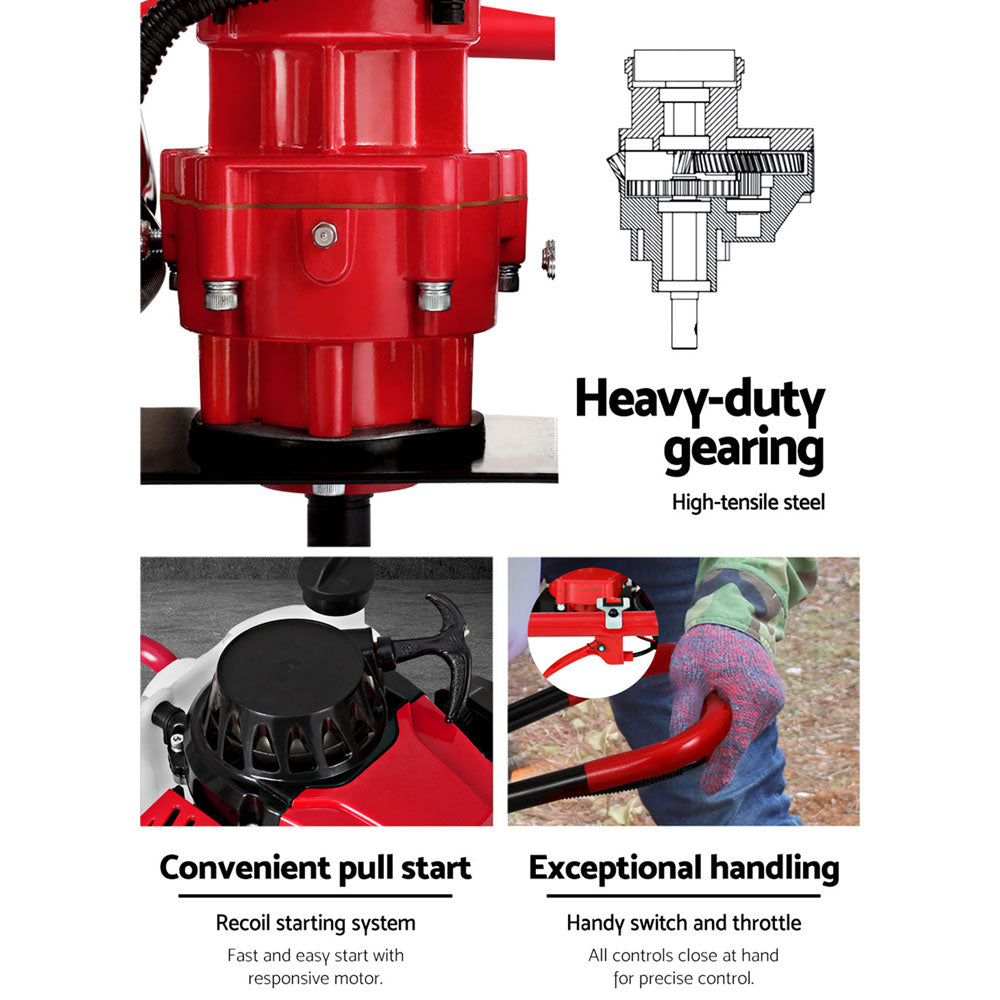 Giantz Petrol Post Hole Digger Motor Only Engine Red DI-SF-OV-N-RDBK
