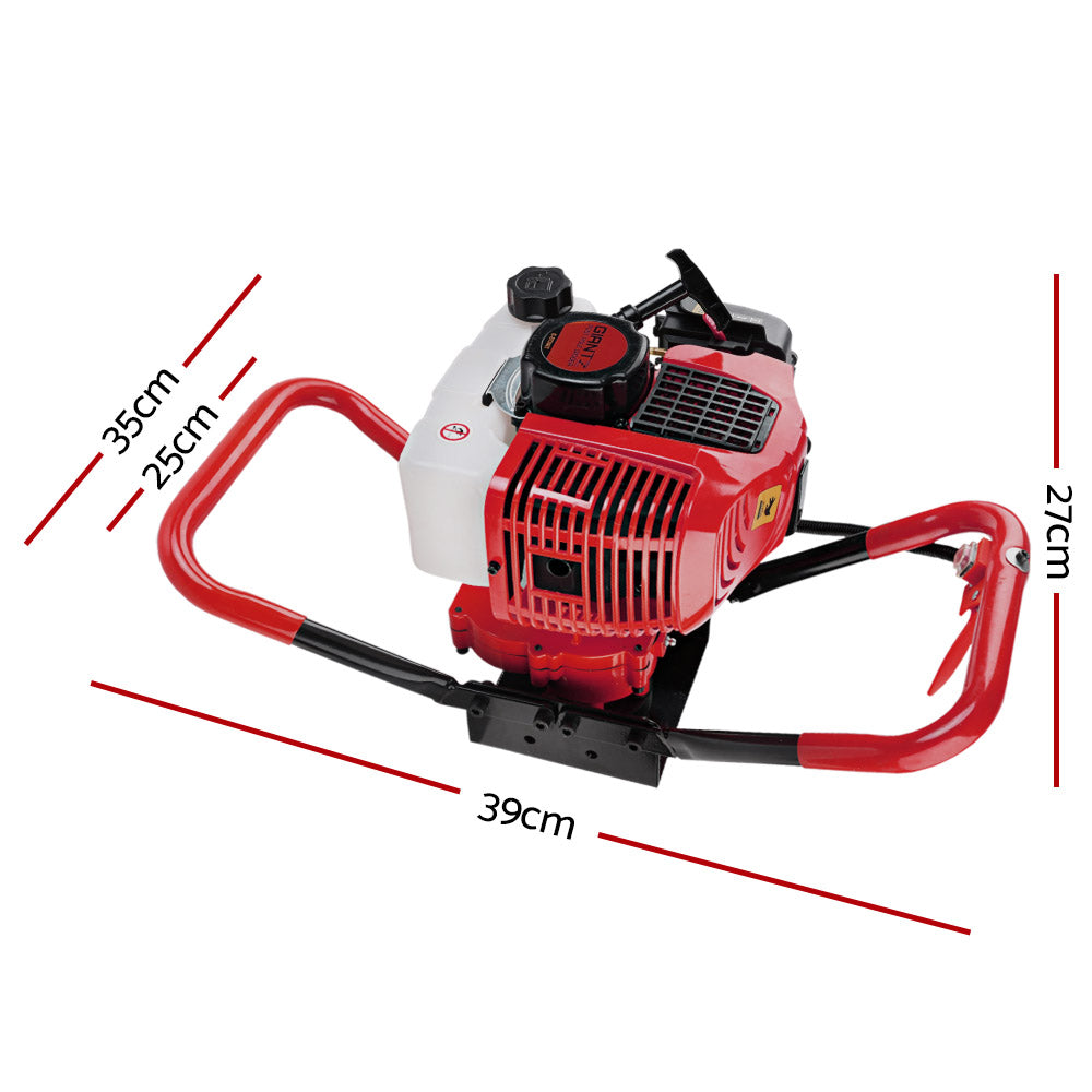 Giantz Post Hole Digger Motor Only Petrol Engine Red DI-SF-RDBK
