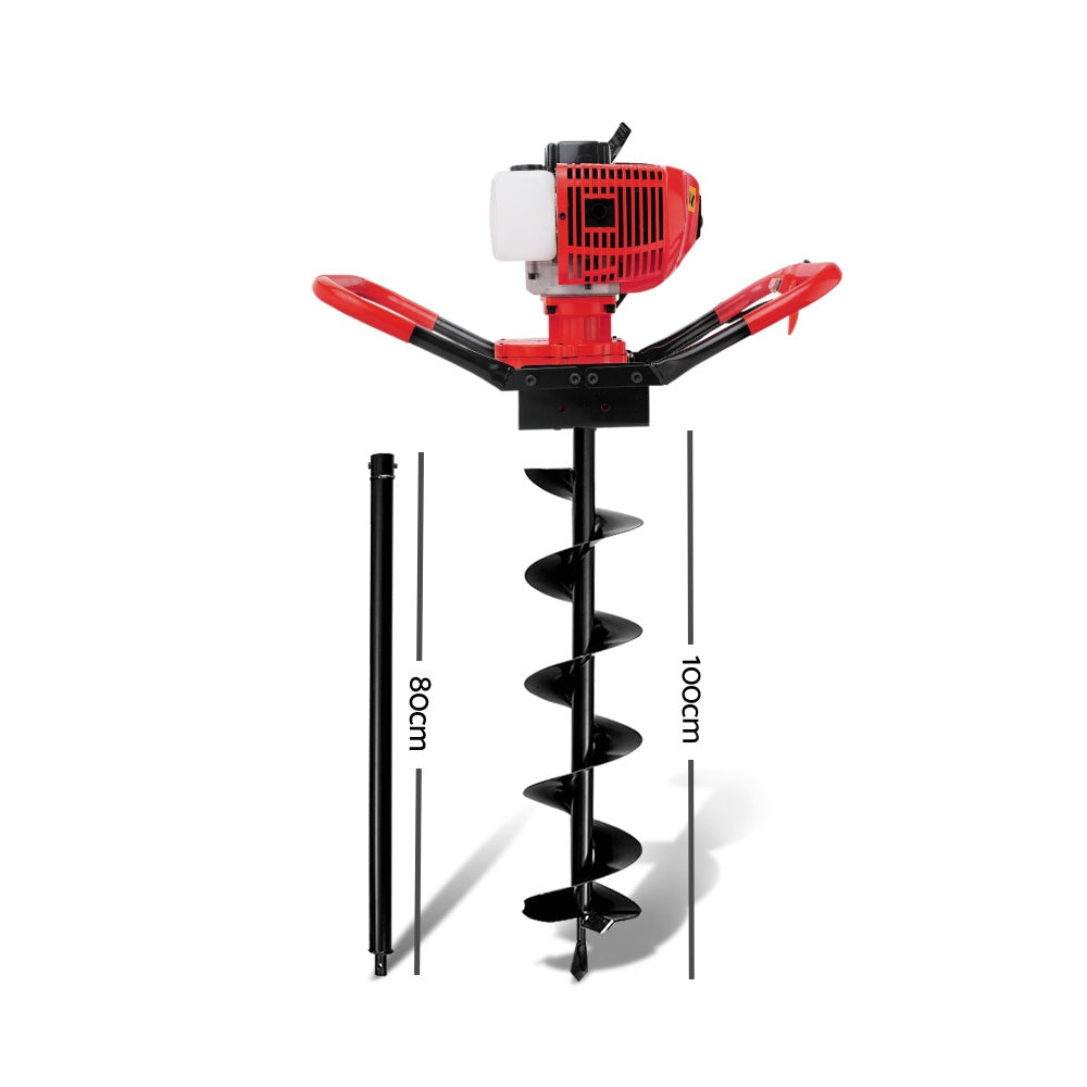 Giantz Post Hole Digger 200mm Petrol Drill Extension Bits Auger DI-SF-RDBK-AUG200