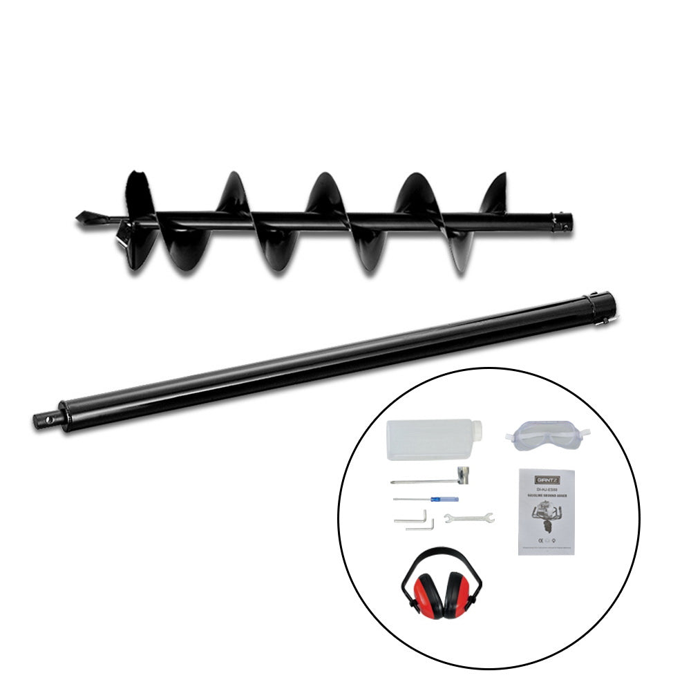 Giantz Post Hole Digger 200mm Petrol Drill Extension Bits Auger DI-SF-RDBK-AUG200