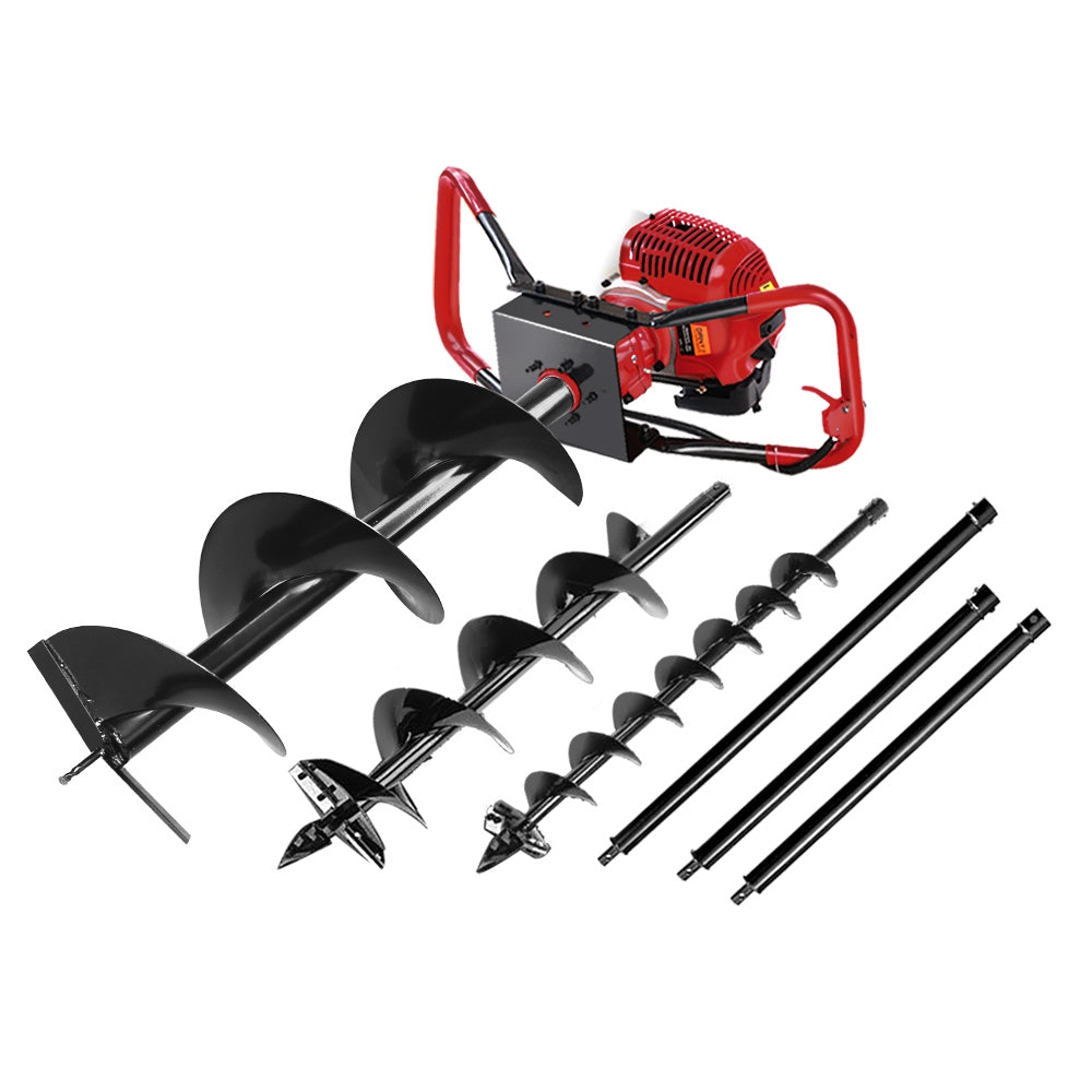 Giantz Petrol Post Hole Digger Extension Auger Bits Kit DI-SF-RDBK-KIT