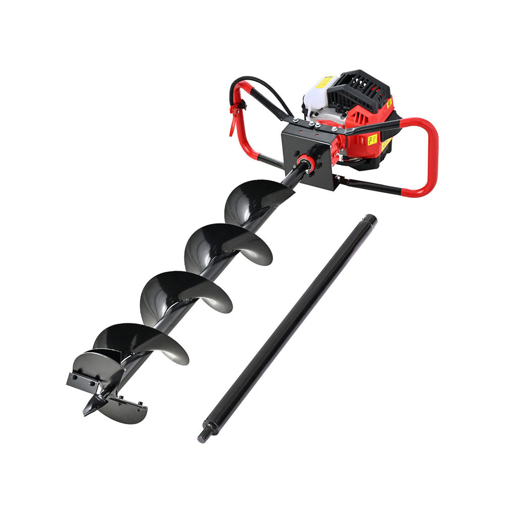 Giantz Post Hole Digger 200mm Petrol Drill Auger Extension Bits DI-ST-N-RDBK-AUG200