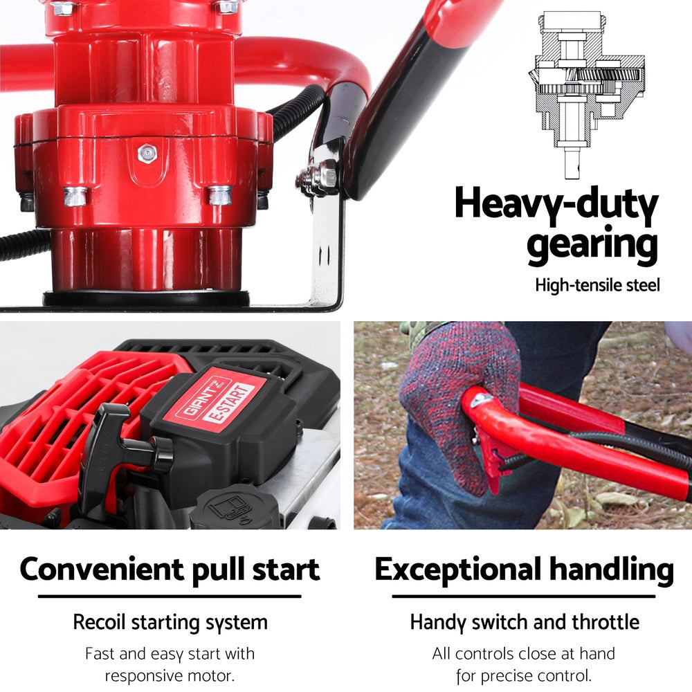 Giantz Post Hole Digger Motor Only Petrol Engine Red DI-ST-OV-N-RDBK