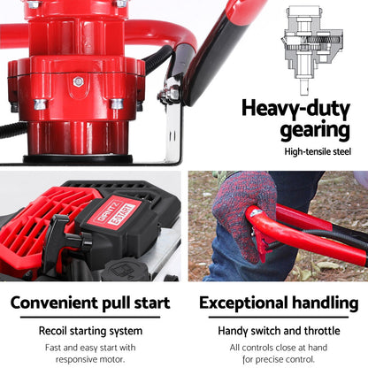 Giantz Post Hole Digger Motor Only Petrol Engine Red DI-ST-OV-N-RDBK