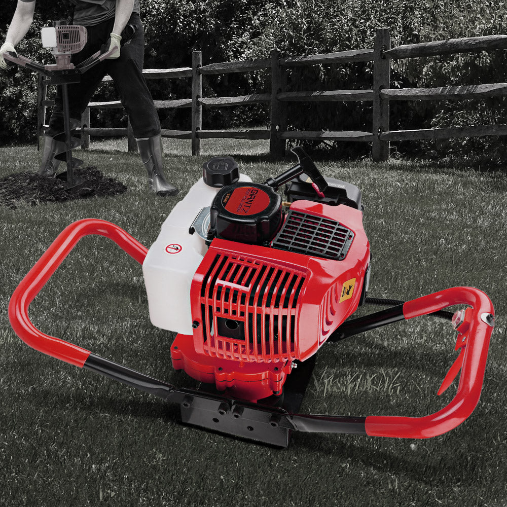 Giantz 66CC Post Hole Digger Motor Only Petrol Engine Red DI-ST-RDBK