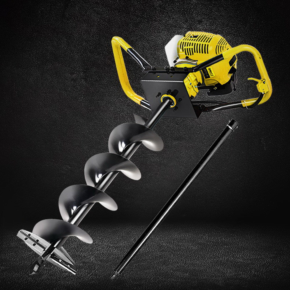 Giantz 80CC Post Hole Digger 200mm Petrol Drill Auger Extension Bits DI-SVFV-YE-AUG200