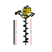 Giantz Post Hole Digger 200mm Petrol Drill Auger Extension Bits DI-YE-ES88-AUG200