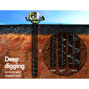 Giantz Post Hole Digger Petrol Drill Auger Extension Bits DI-YE-ES88-KIT