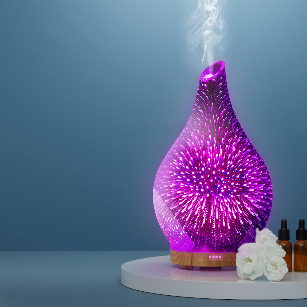 Devanti Aroma Diffuser Aromatherapy Humidifier 3D 100ml DIFF-3D020-LW