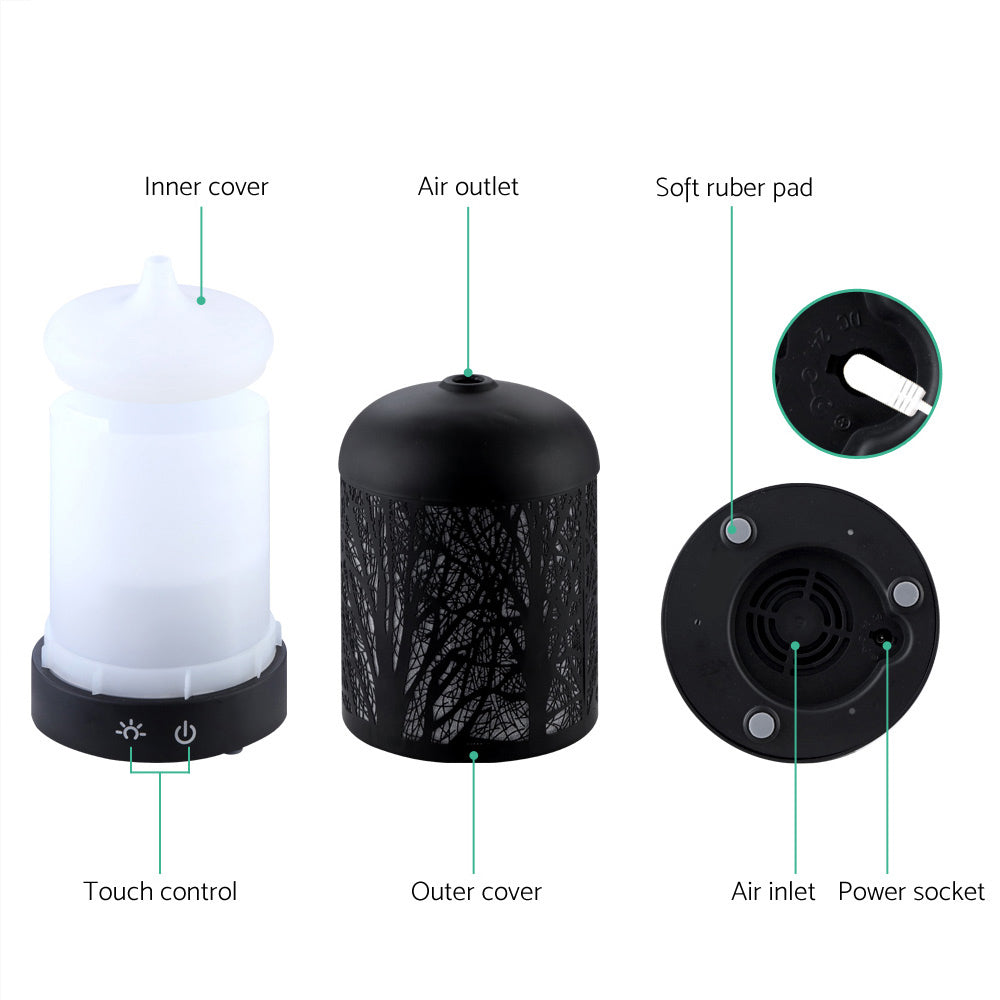 Devanti Aroma Diffuser Aromatherapy Black 160ml DIFF-802T-BK