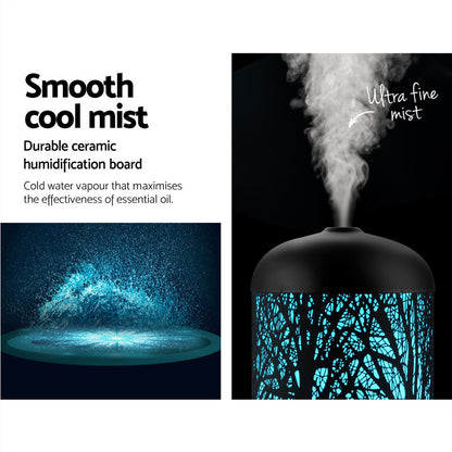 Devanti Aroma Diffuser Aromatherapy Black 160ml DIFF-802T-BK
