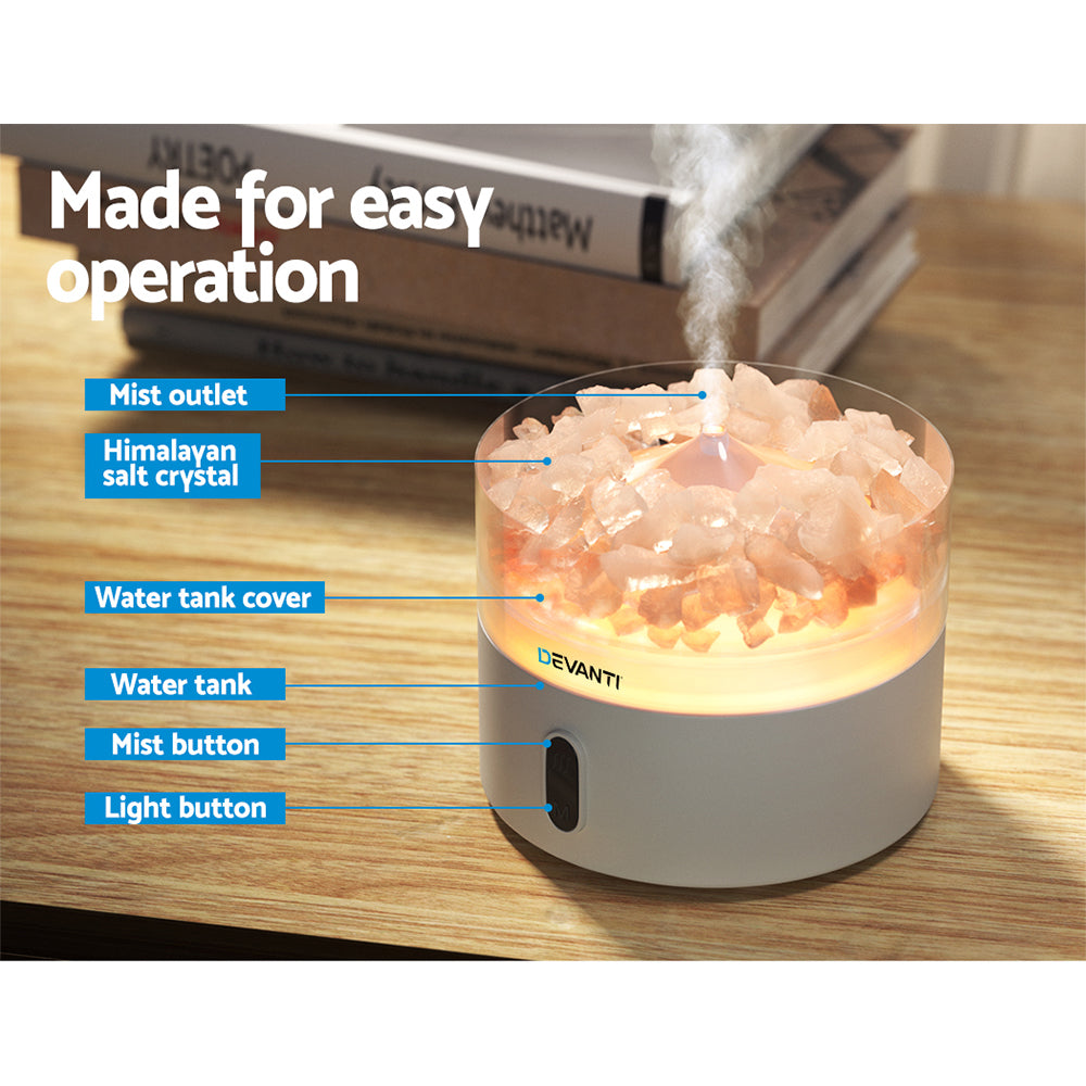 Devanti Aroma Diffuser Aromatherapy Humidifier 220ml DIFF-A6-WH