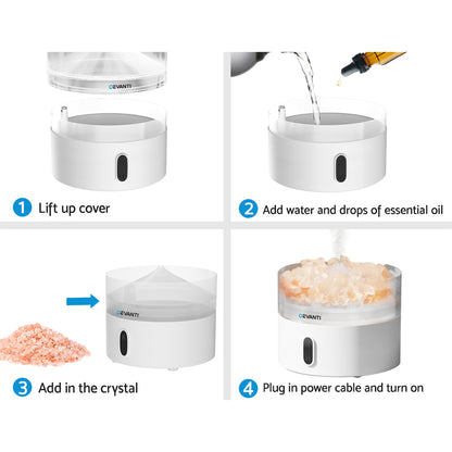 Devanti Aroma Diffuser Aromatherapy Humidifier 220ml DIFF-A6-WH