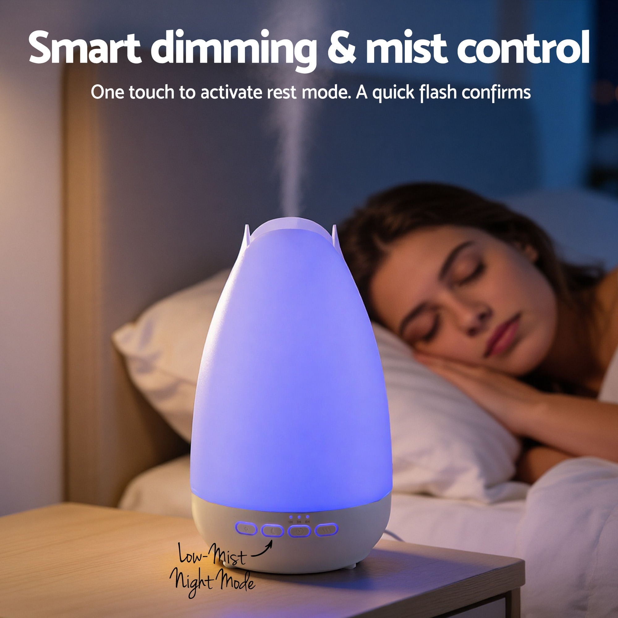 Devanti Ultrasonic Essential Oil Aroma Diffuser Aromatherapy Cool Mist Humidifier w/ LED Light 300ml DIFF-AD925-WH