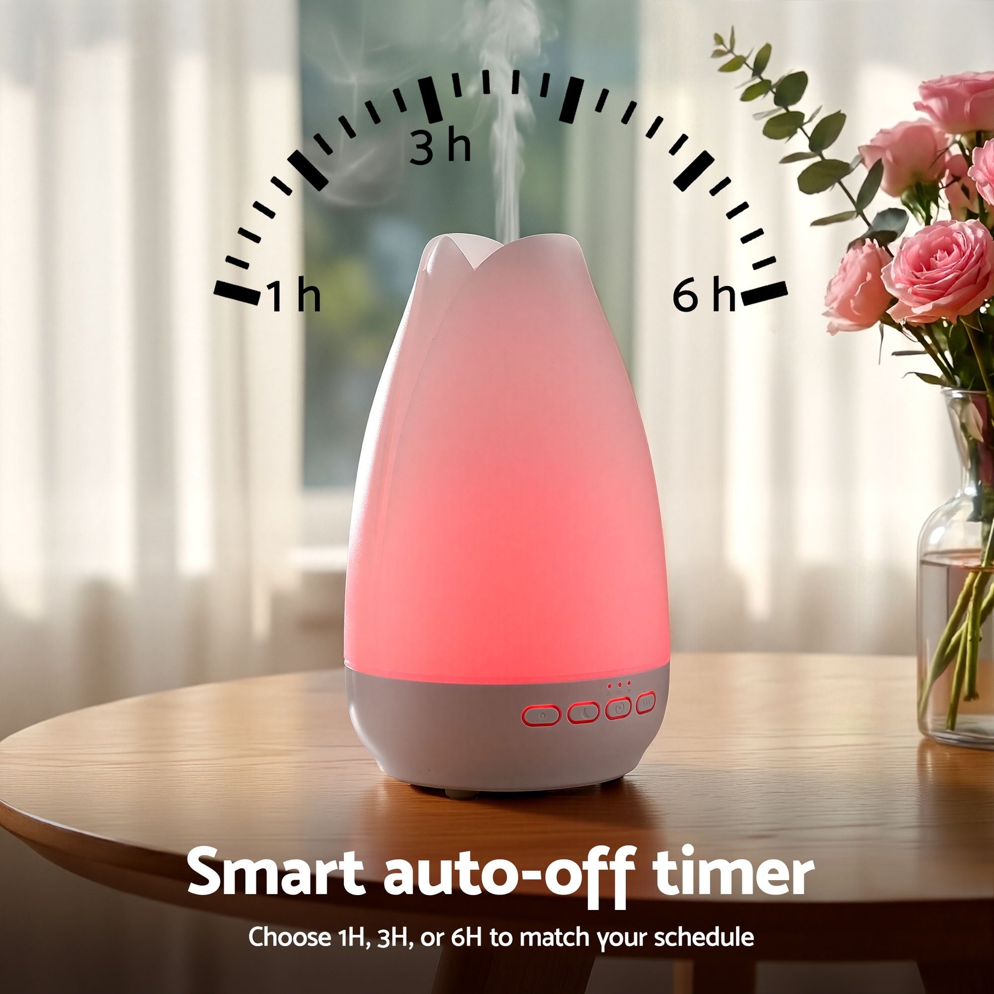 Devanti Ultrasonic Essential Oil Aroma Diffuser Aromatherapy Cool Mist Humidifier w/ LED Light 300ml DIFF-AD925-WH