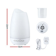 Devanti Ultrasonic Essential Oil Aroma Diffuser Aromatherapy Cool Mist Humidifier w/ LED Light 300ml DIFF-AD926-WH