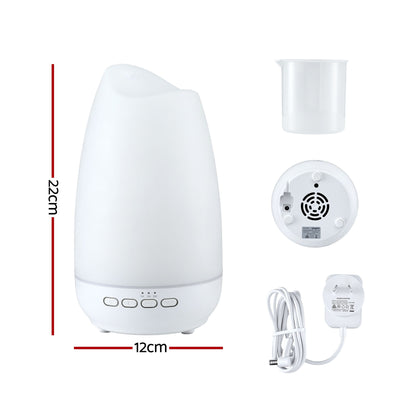 Devanti Ultrasonic Essential Oil Aroma Diffuser Aromatherapy Cool Mist Humidifier w/ LED Light 300ml DIFF-AD926-WH