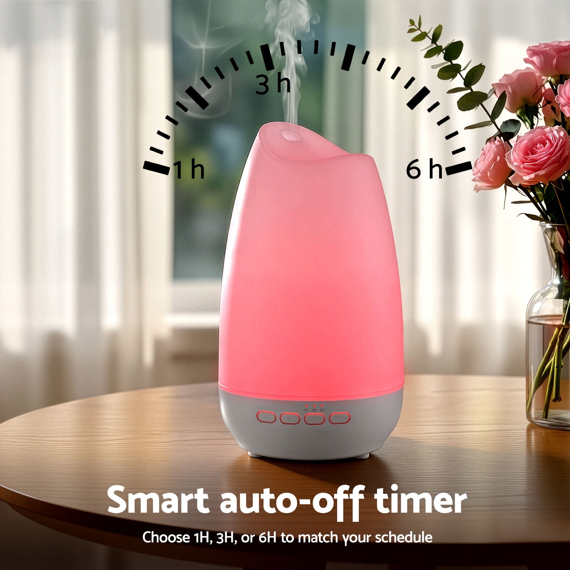 Devanti Ultrasonic Essential Oil Aroma Diffuser Aromatherapy Cool Mist Humidifier w/ LED Light 300ml DIFF-AD926-WH