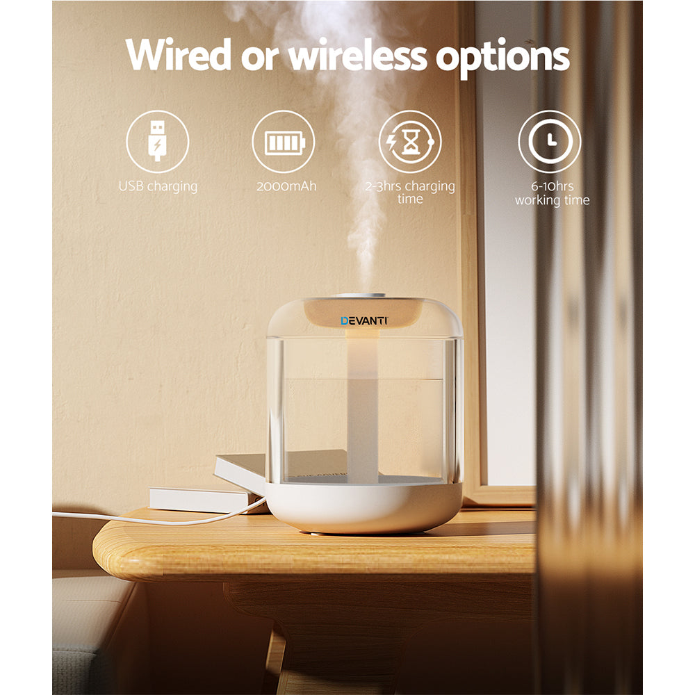 Devanti Aroma Diffuser Aromatherapy Humidifier 1L DIFF-BF143-WH