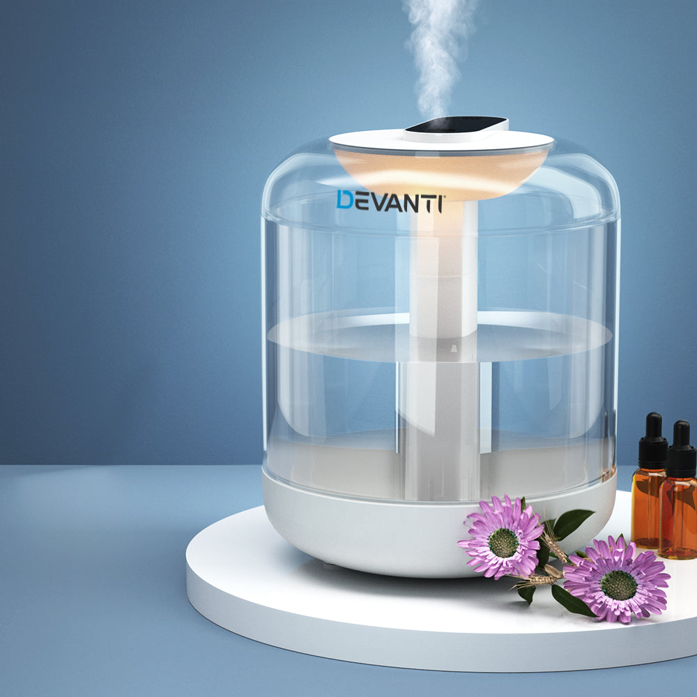 Devanti Aroma Diffuser Aromatherapy Humidifier 1L DIFF-BF143-WH