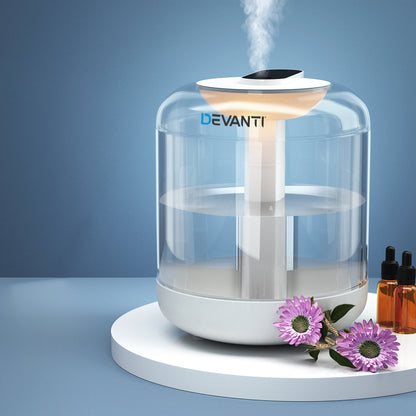 Devanti Aroma Diffuser Aromatherapy Humidifier 1L DIFF-BF143-WH
