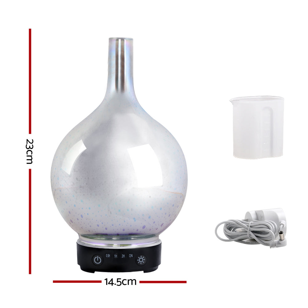 Devanti Aroma Diffuser Aromatherapy 3D Glass 100ml DIFF-G3-DW