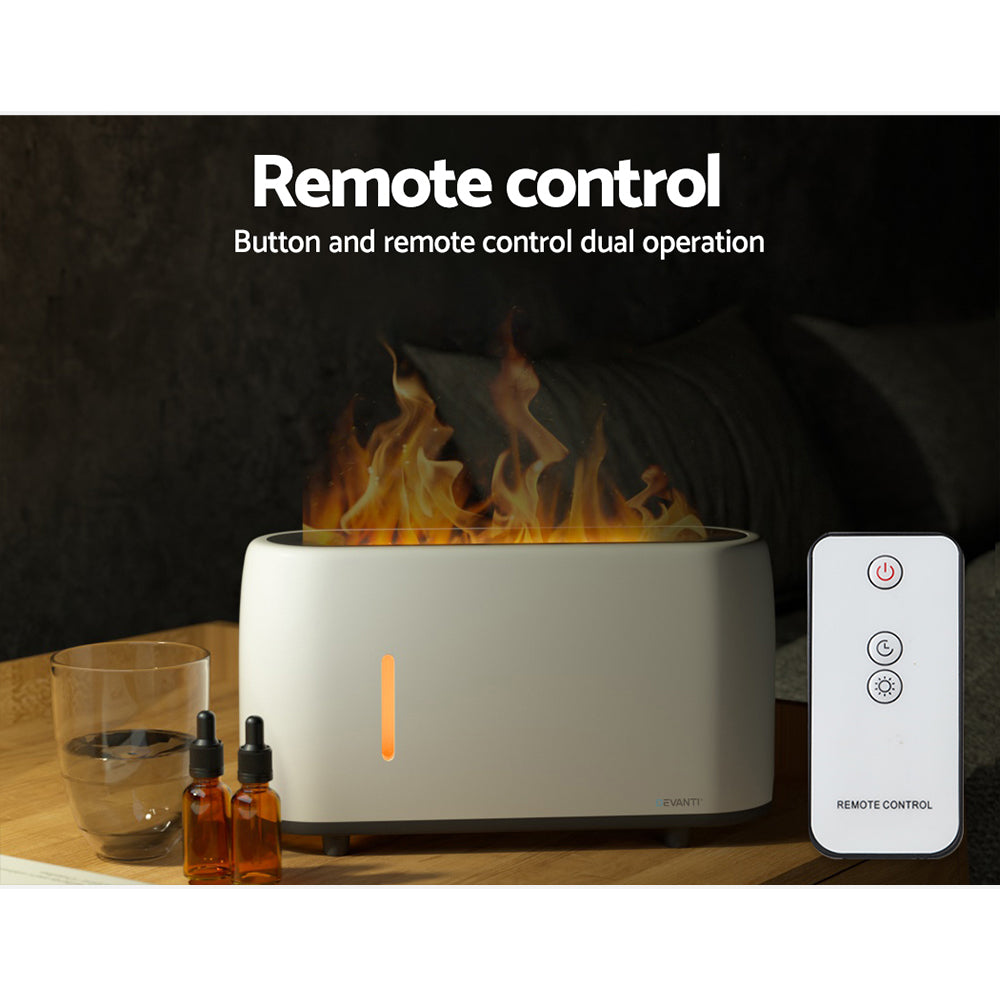 Devanti Aroma Diffuser Aromatherapy Flame 240ml DIFF-HZ003-WH