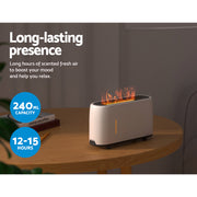 Devanti Aroma Diffuser Aromatherapy Flame 240ml DIFF-HZ003-WH