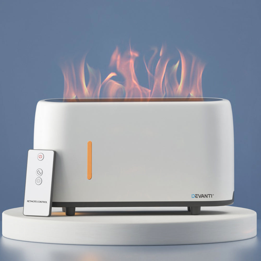 Devanti Aroma Diffuser Aromatherapy Flame 240ml DIFF-HZ003-WH