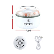 Devanti 150ml Salt Lamp Aroma Diffuser Ultrasonic Humidifier Purifier 7 LED Colors DIFF-SALT02-WH