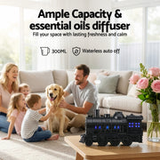 Devanti Train Aroma Diffuser Essential Oil Humidifier 300ml Smoke Ring LED Timer DIFF-TRAIN-BK