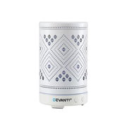 Devanti Ultrasonic Aroma Diffuser Aromatherapy 100ml LED Lights Iron Humidifier Forest DIFF-TY162-WH