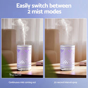 Devanti Ultrasonic Aroma Diffuser Aromatherapy 100ml LED Lights Iron Humidifier Forest DIFF-TY162-WH