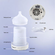 Devanti Ultrasonic Aroma Diffuser Aromatherapy 100ml LED Lights Iron Humidifier Forest DIFF-TY162-WH