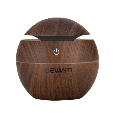 Devanti Aroma Diffuser Aromatherapy Dark Wood 130ml DIFF-YX003-DW