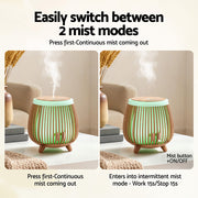 Devanti Ultrasonic Aroma Diffuser Aromatherapy 140ml LED Lights Iron Humidifier Forest Deep Wood DIFF-YX105-LW