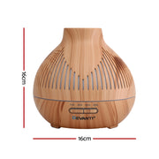 Devanti Ultrasonic Aroma Diffuser Aromatherapy 400ml LED Lights Iron Humidifier Forest Light wood grain DIFF-YX134-LW