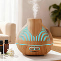 Devanti Ultrasonic Aroma Diffuser Aromatherapy 400ml LED Lights Iron Humidifier Forest Light wood grain DIFF-YX134-LW