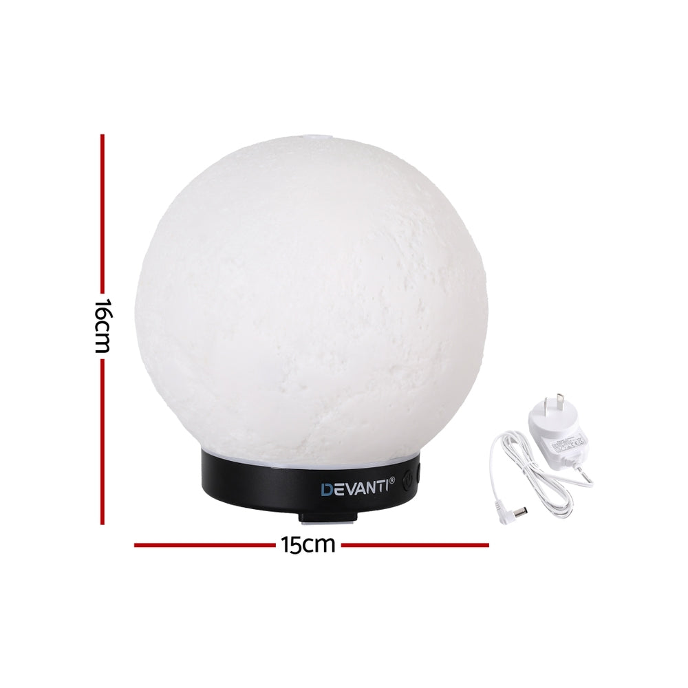 Devanti Ultrasonic Aroma Diffuser Aromatherapy Moon Lamp 100ml DIFF-YX145-WH