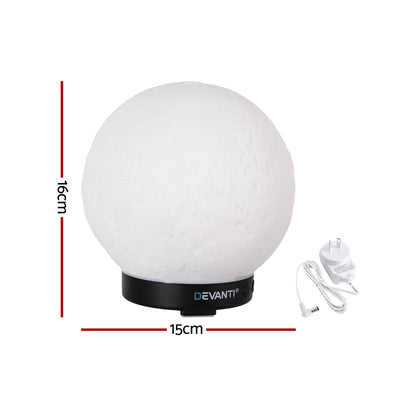 Devanti Ultrasonic Aroma Diffuser Aromatherapy Moon Lamp 100ml DIFF-YX145-WH