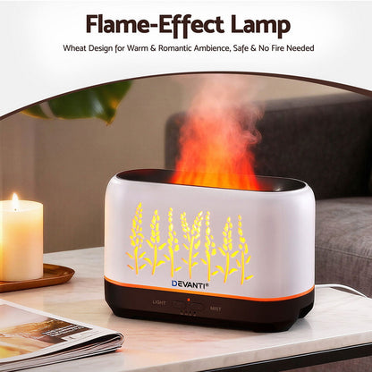 Devanti Aroma Diffuser Aromatherapy Flame 200ml DIFF-YX1689-WH