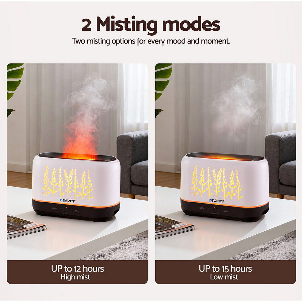 Devanti Aroma Diffuser Aromatherapy Flame 200ml DIFF-YX1689-WH