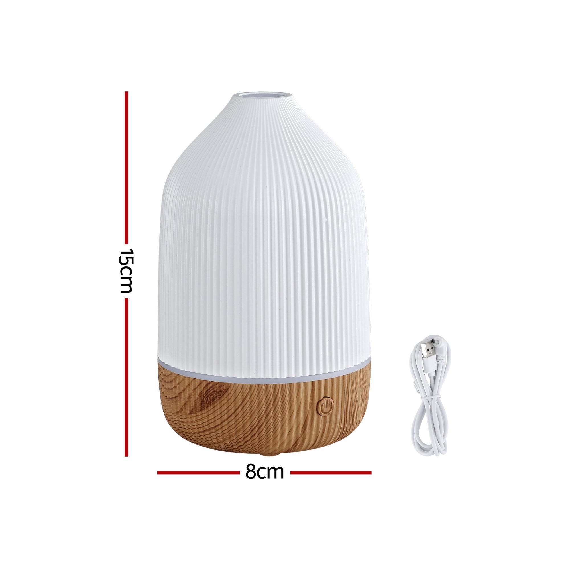 Devanti Ultrasonic Aroma Diffuser Aromatherapy 100ml LED Lights Iron Humidifier Forest DIFF-YX2009-LW