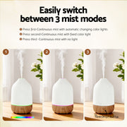 Devanti Ultrasonic Aroma Diffuser Aromatherapy 100ml LED Lights Iron Humidifier Forest DIFF-YX2009-LW